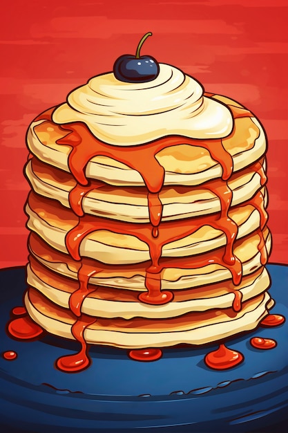 Free photo pancakes in anime style