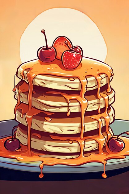 Pancakes in anime style