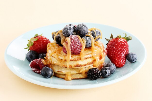 Pancakes dessert on a table