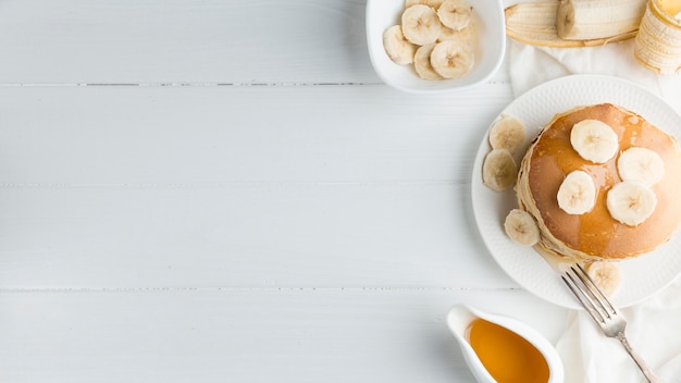 Pancakes frame on white background