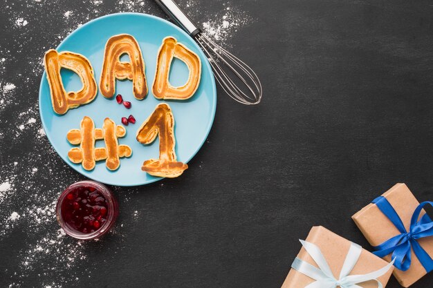 Pancakes and gifts for father's day