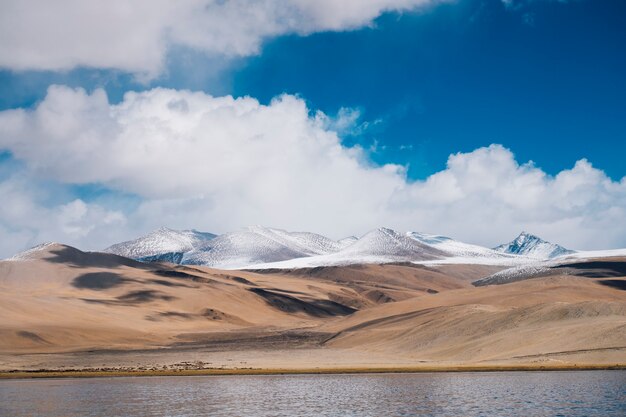 Pangong lake and mountain in Leh Ladakh, India