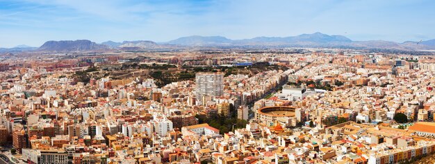 Panorama of Alicante cityscape from Castle