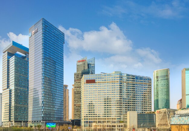 panorama bridge river water downtown finance