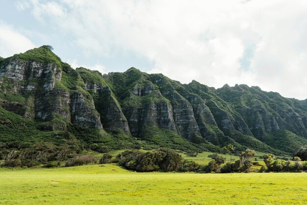 ハワイの山々のパノラマビュー
