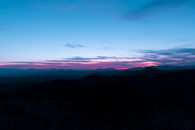 Panoramic of a crystal blue clear sky