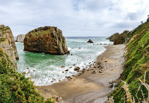 Panoramic view of the beautiful island near the seashore with a clear sky