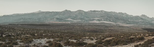 Panoramic view of the Karst landscape in Northern Velebit National Park, Croatia