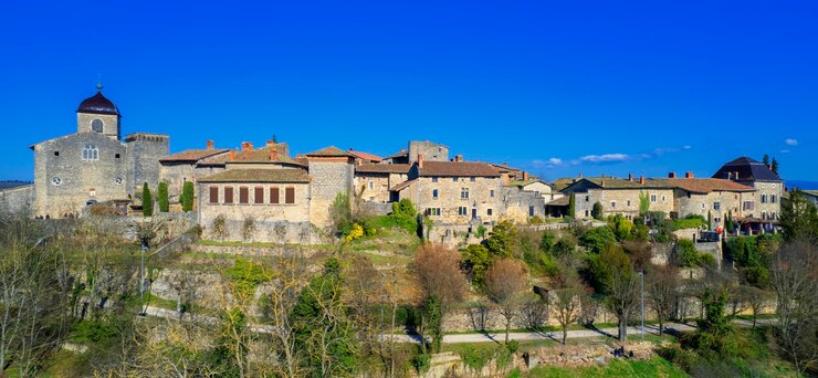 Free Photo panoramic view of perouges one of the most beautiful villages in france