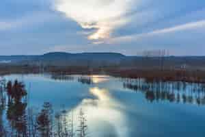 Free photo panoramic view of river