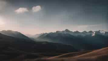 Free photo panoramic view of the snowy mountains caucasus mountains georgia