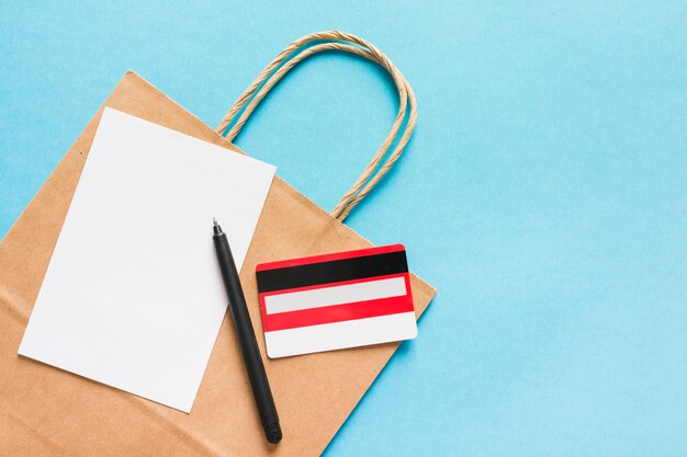 Paper bag with blank paper