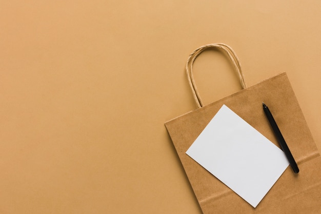 Paper bag with blank paper