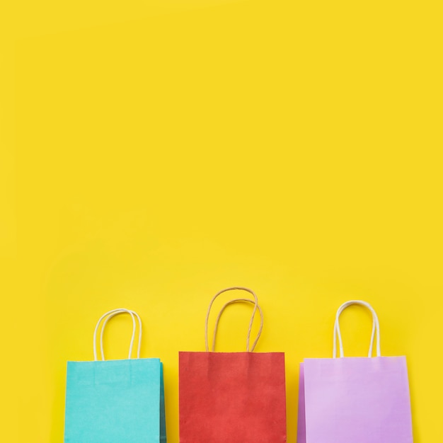 Paper bags against a wall