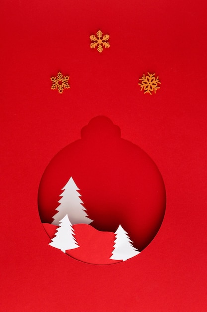 종이 크리스마스 공 나무와 별