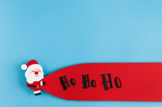 Paper christmas horizontal ho ho ho santa label