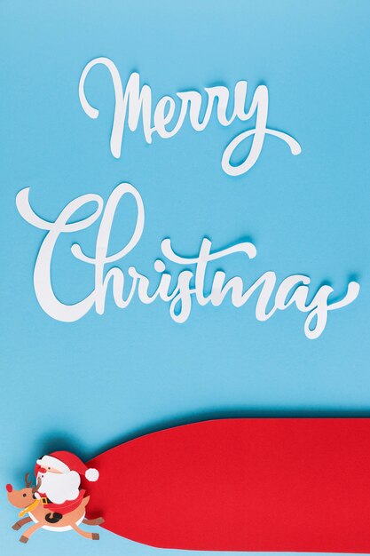 Paper christmas lettering and copy space label