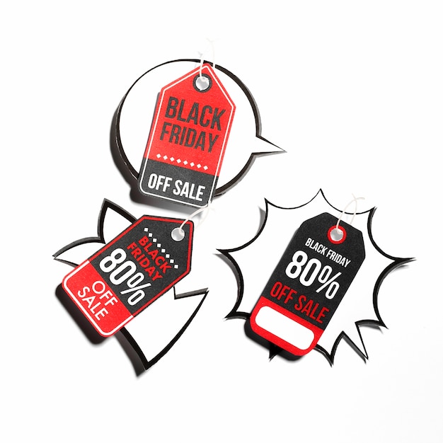 Free Photo paper colorful labels and conversation clouds
