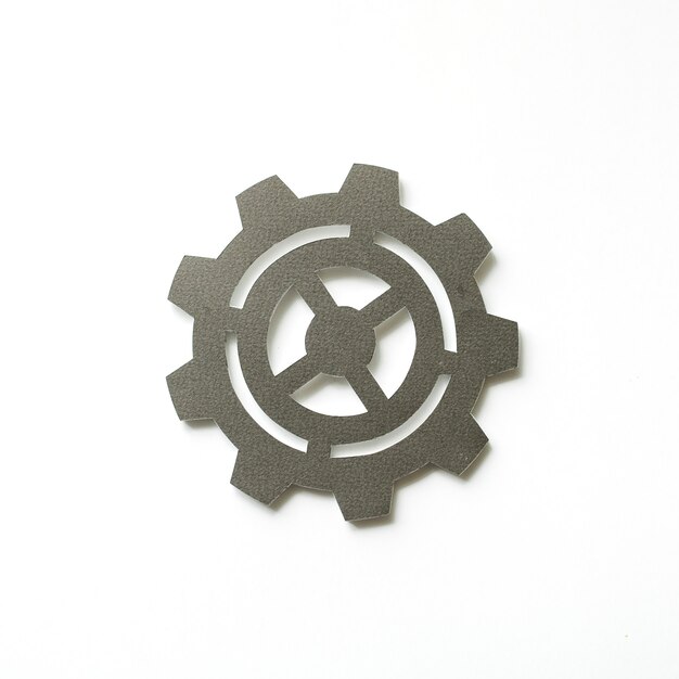 Paper craft art of cog icon