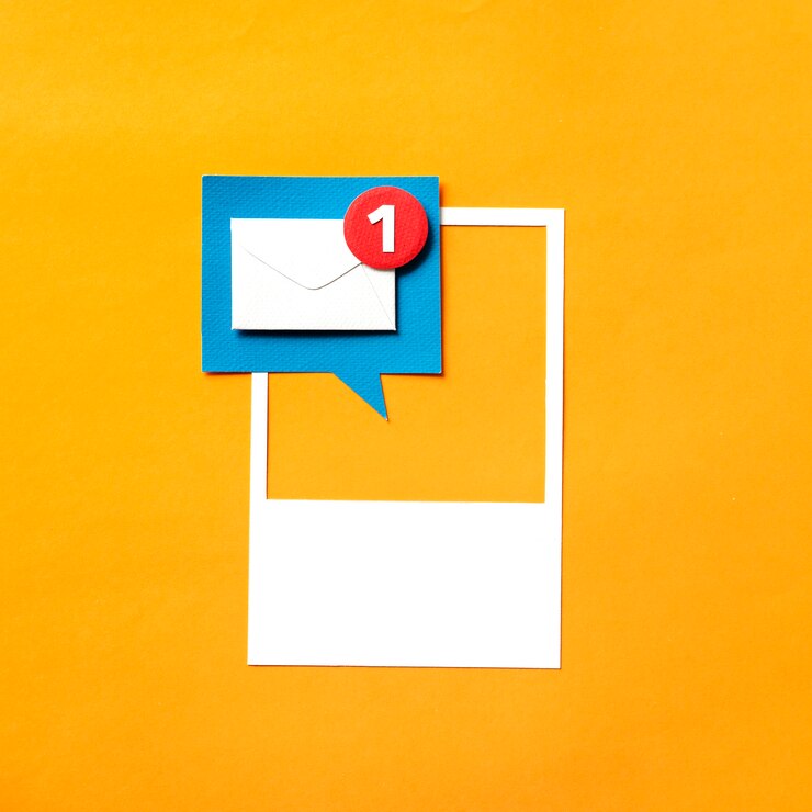 Free Photo paper craft art of inbox notification