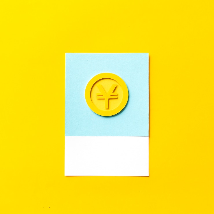 Free Photo paper craft art of a japanese yen coin
