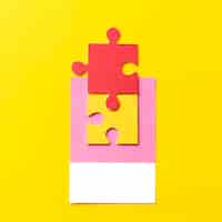 Free photo paper craft art of jigsaw puzzle piece