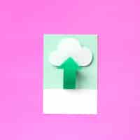 Free photo paper craft art of uploading to cloud