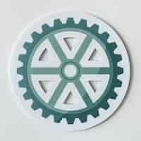 Free photo paper craft of cog wheel icon