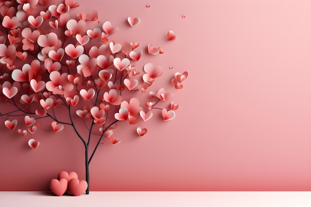 Foto gratuita sfondo di san valentino con decorazioni artigianali in carta