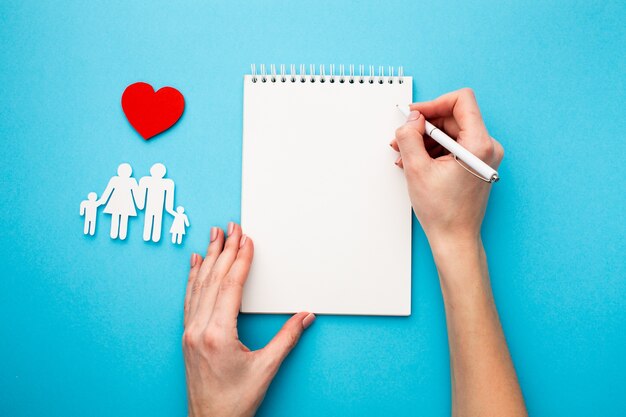 paper cut family with heart concept