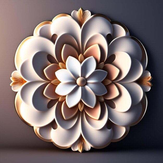A paper flower with a flower design on it
