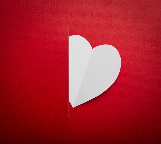 Paper  heart shape symbol for Valentines day  with copy space fo