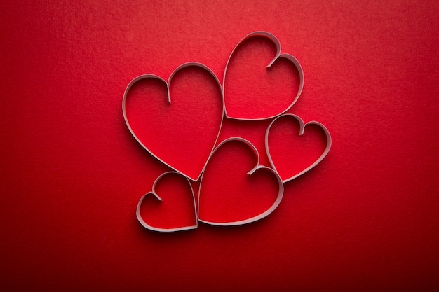 Paper  heart shape symbol for Valentines day  with copy space fo