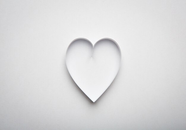 Paper  heart shape symbol for Valentines day  with copy space fo