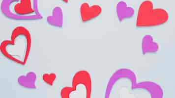 Free photo paper hearts frame