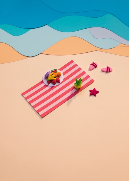 Paper made summer beach arrangement