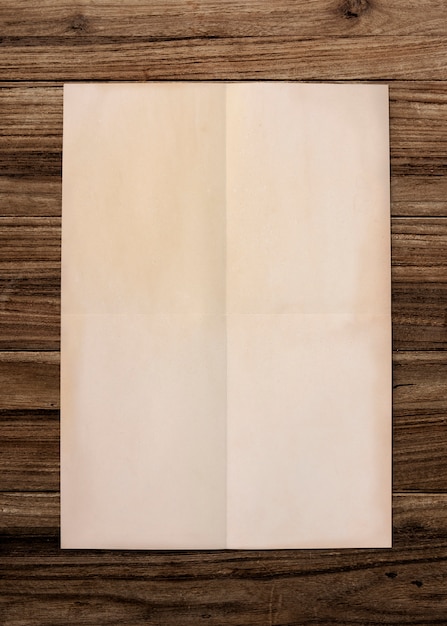 Paper mockup on wood background