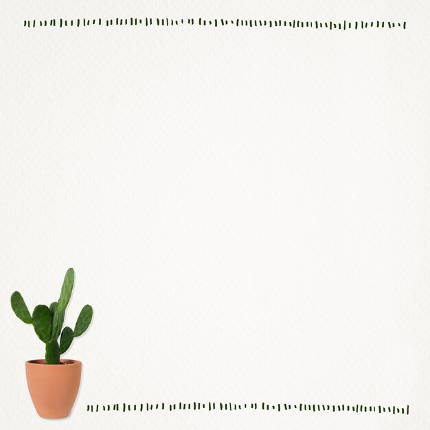 Paper note background with cactus plant