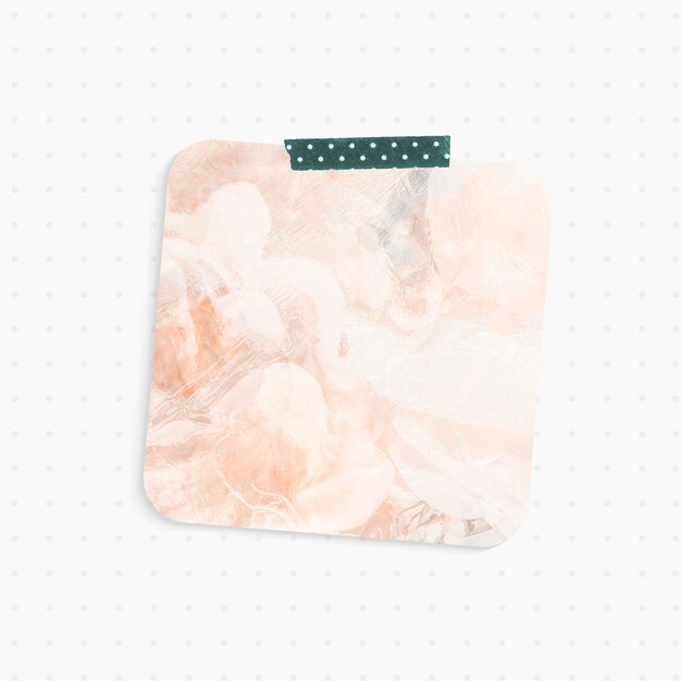 Paper note with pastel abstract background square shape and washi tape