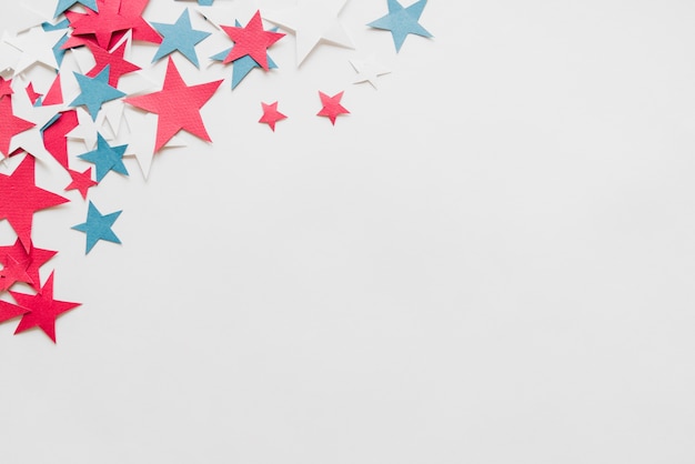 Paper stars on white background