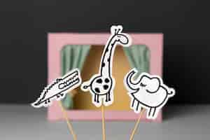 Free photo paper style puppet show assortment