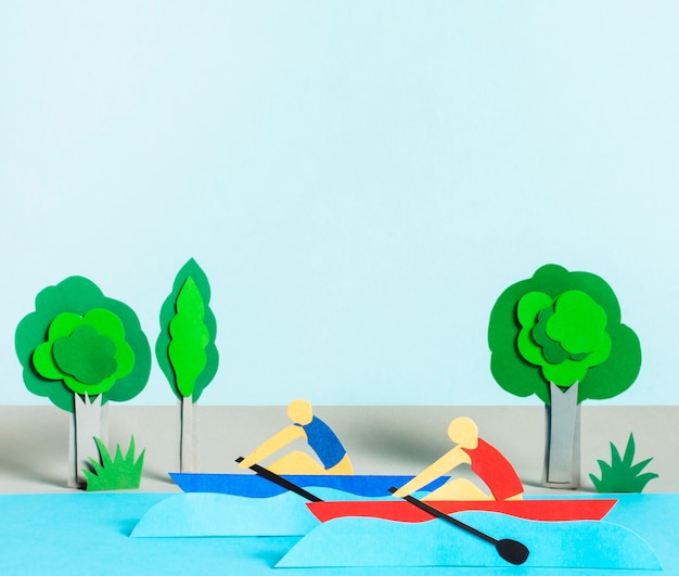Paper style rowing competition