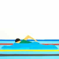 Free photo paper style swimming competition