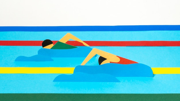 Paper style swimming competition