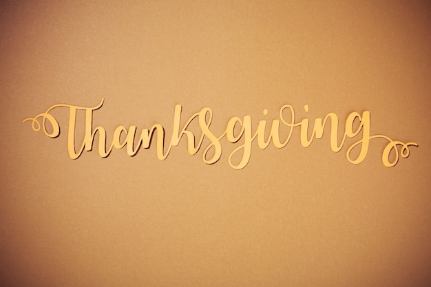 Free photo paper thanksgiving lettering