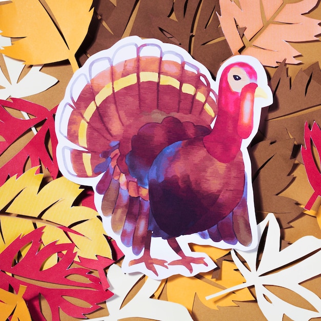 Free photo paper turkey with leaflets