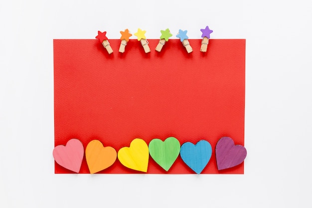 Paper with hooks and hearts