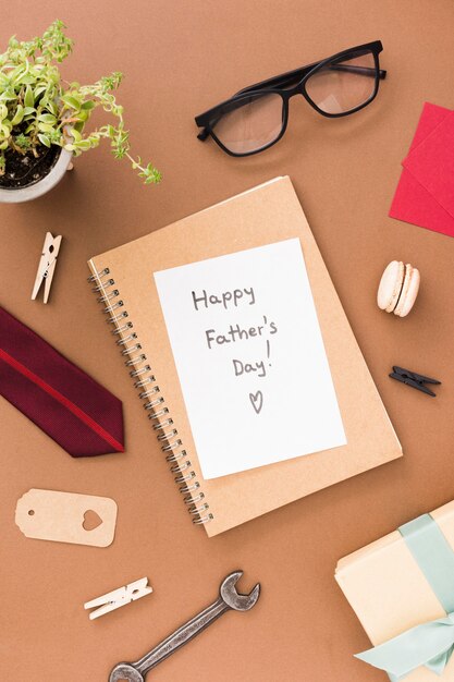 Paper with message for fathers day