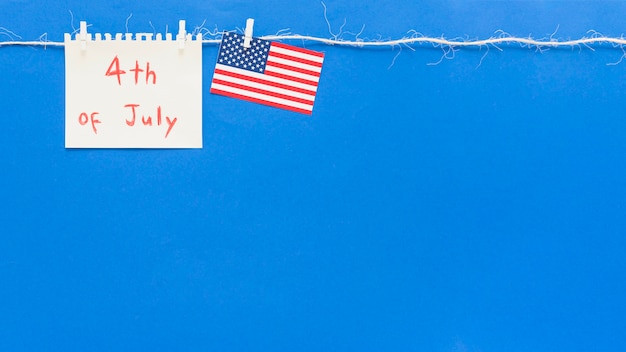 Free photo paper with message for independence day