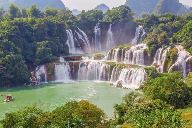 paradise outdoor stream asian coast waterfall